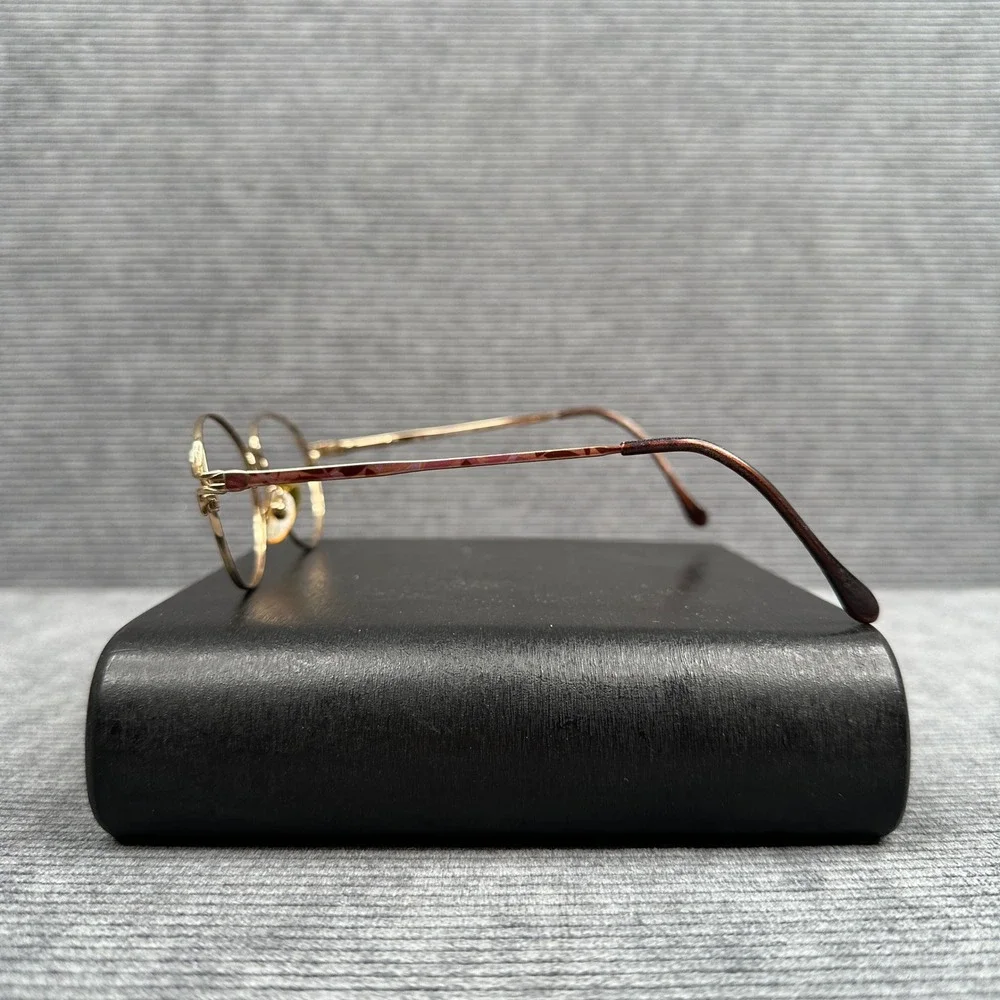 Petite Sophisticate 2202 G505 Gold Oval Y2K Eyeglass Frames Italy 49-19-135 Vtg